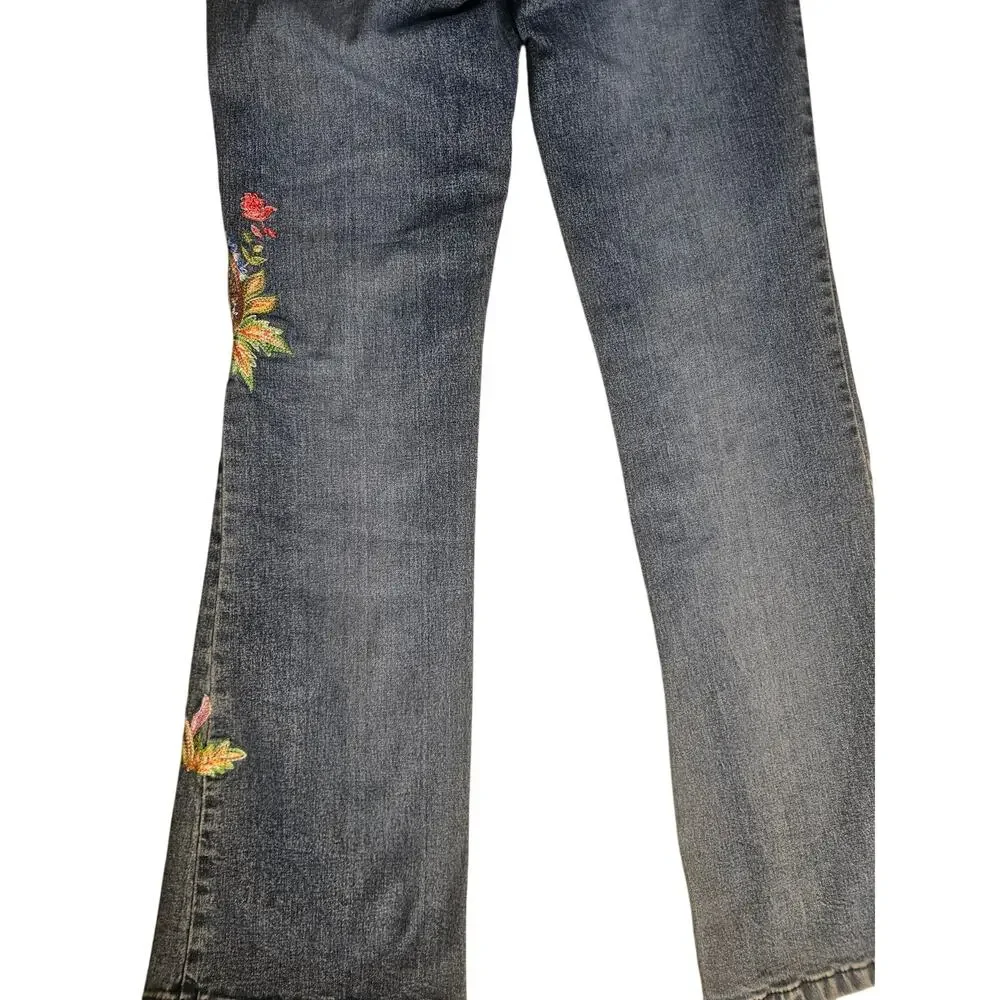 Vintage Willi Smith Paisley Jeans Embroidered Y2K Bootcut Sz 10 - Picture 7 of 8